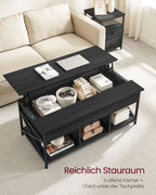 Soffbord med dold förvaring utrymme-justerbar-antracit grå-svart