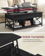 Soffbord med dold förvaring utrymme-justerbar-antracit grå-svart