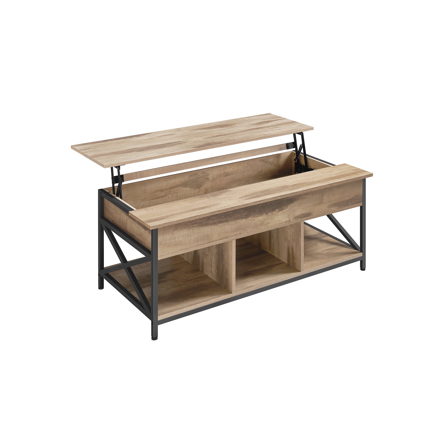 Soffbord med dold förvaring utrymme-justerbar-antracit grå-svart