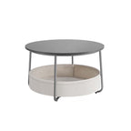 Soffbord med korg gjord av bläck -svart och leigrijze -tyg