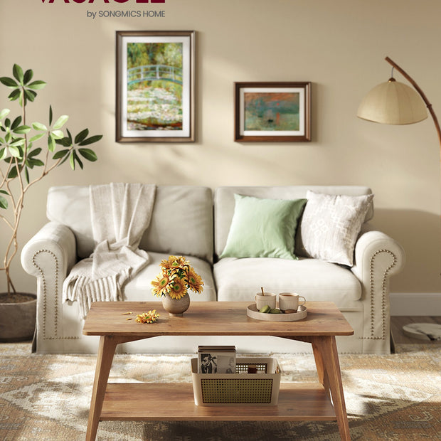 Salontafel - Rond - 2 Niveaus - 100 x 55 cm - Aardbruin