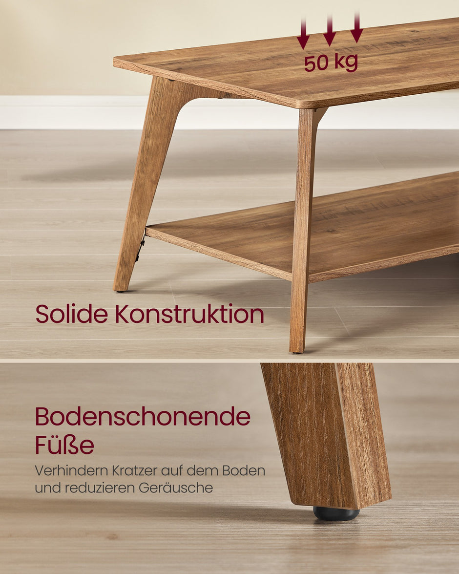 Salontafel - Rond - 2 Niveaus - 100 x 55 cm - Aardbruin