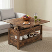 Salontafel - In Hoogte Verstelbaar - Gasveer - 2 Lades - Vintage Bruin