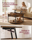 Salontafel - In Hoogte Verstelbaar met Verborgen Stauraum - Vintagebruin en inktzwart - 80 x 45 cm