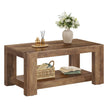 Salontafel – Met Onderplank en Dik Tafelblad – Mid-Century – 100 x 55 cm – Honingbruin