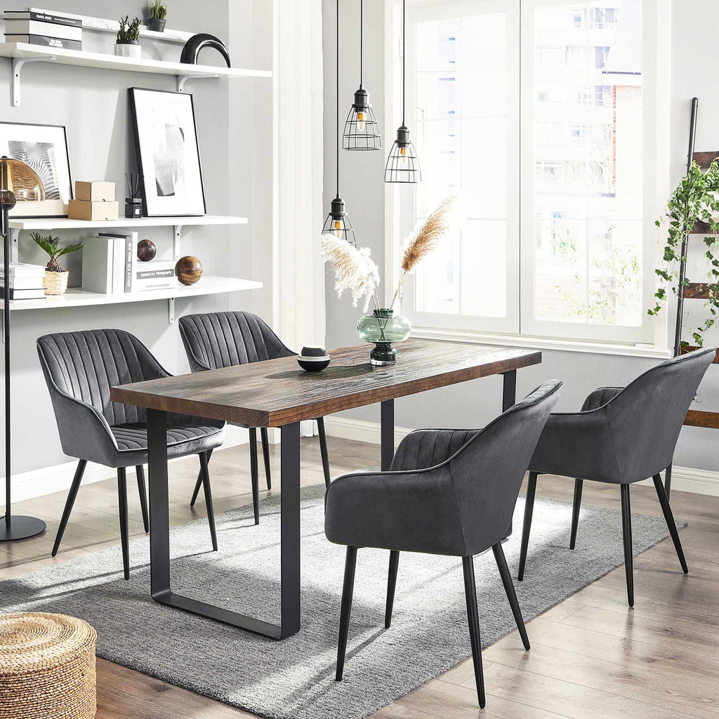 Matsalsstol - Kökstol - Velvet Seat - Metalben - Dark Grey