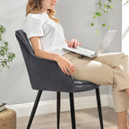 Matsalsstol - Kökstol - Velvet Seat - Metalben - Dark Grey