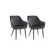 Eetkamerstoelen - Set van 2 - Fluweel - Met Armleuningen - Grijs