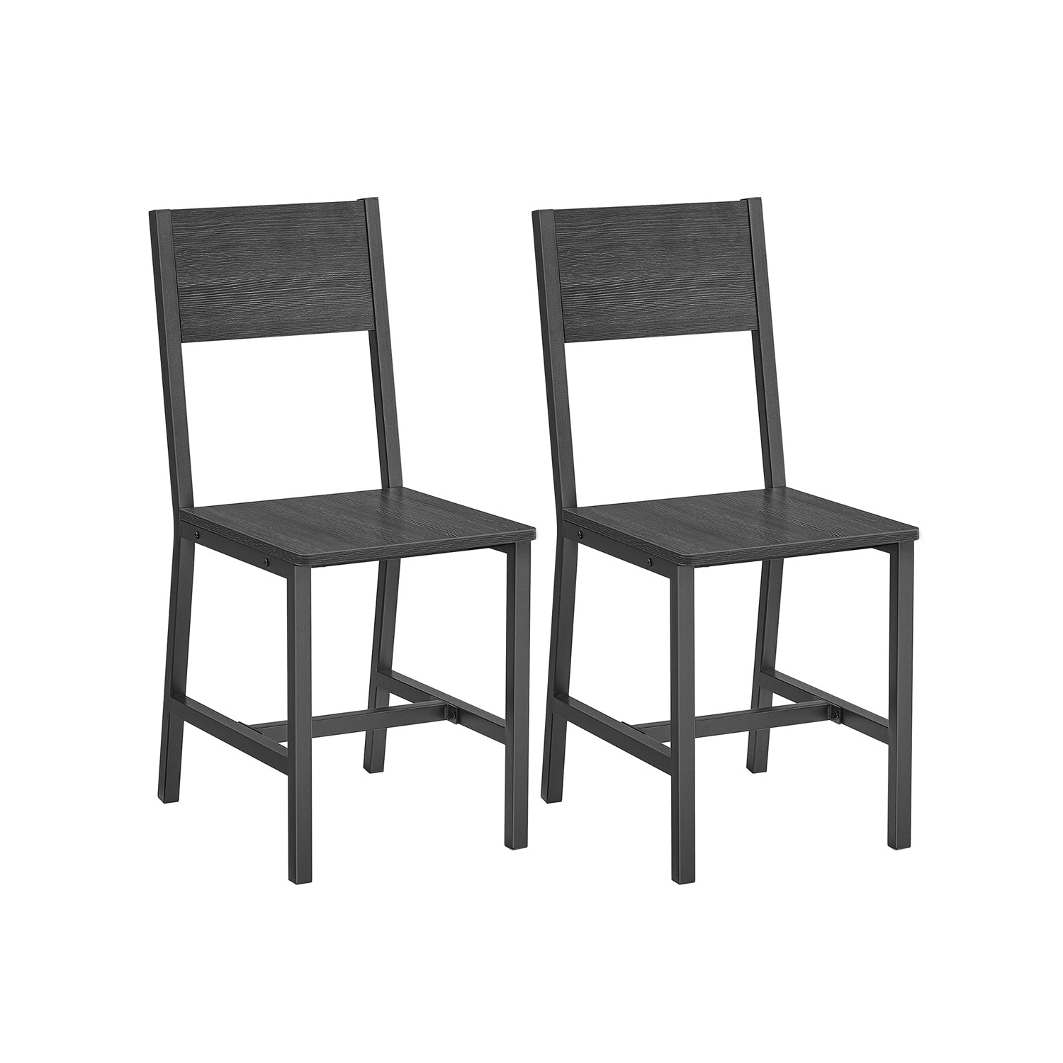 Matsalstolar - Uppsättning av 2 - Kökstolar - Metal Frame - Grå