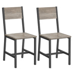 Matsalstolar - Uppsättning av 2 - Kökstolar - Metal Frame - Grå