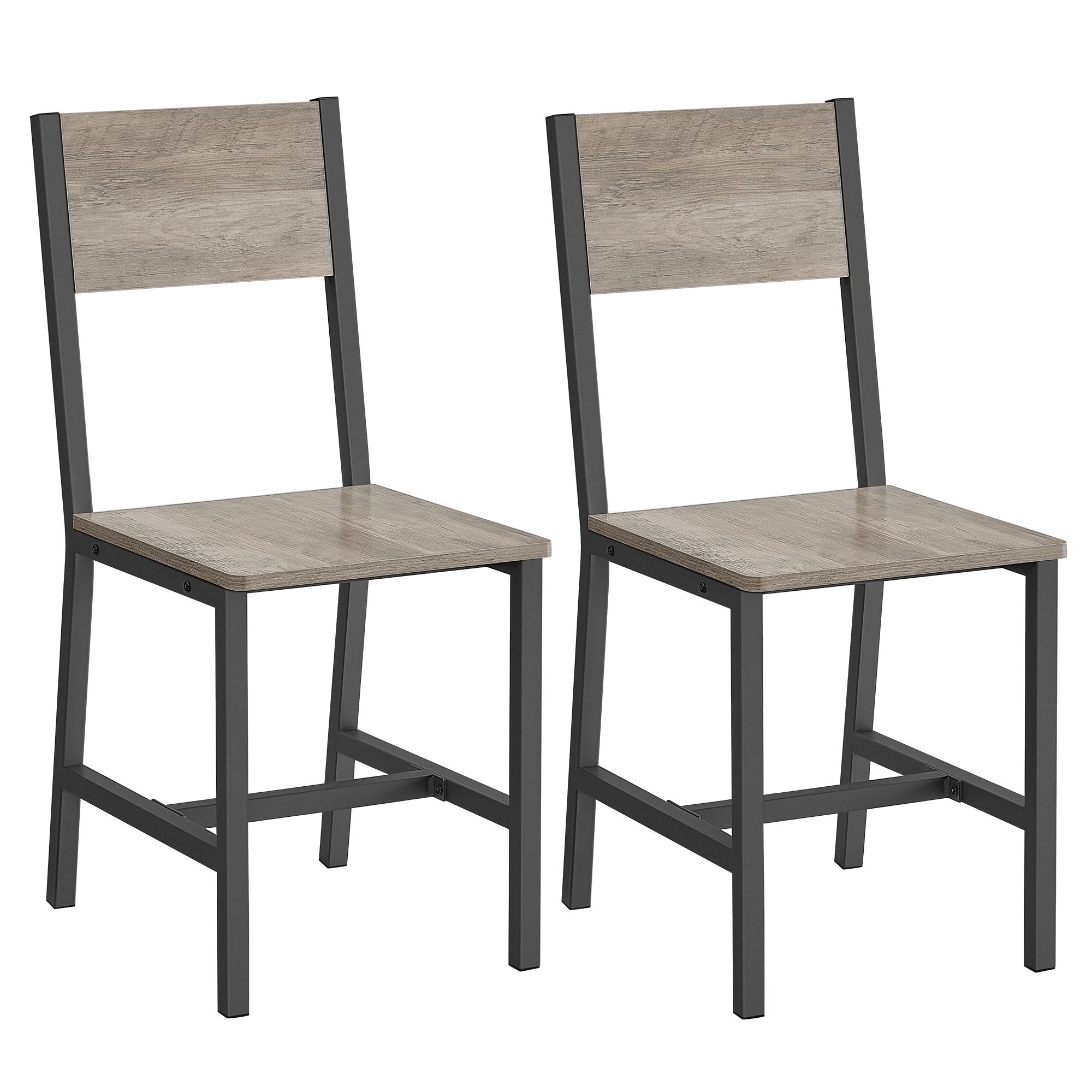 Matsalstolar - Uppsättning av 2 - Kökstolar - Metal Frame - Grå