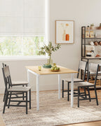 Matsalstolar uppsättning av 2 gråa blandade matt grå