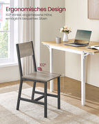 Matsalstolar uppsättning av 2 gråa blandade matt grå