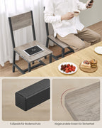 Matsalstolar uppsättning av 2 gråa blandade matt grå