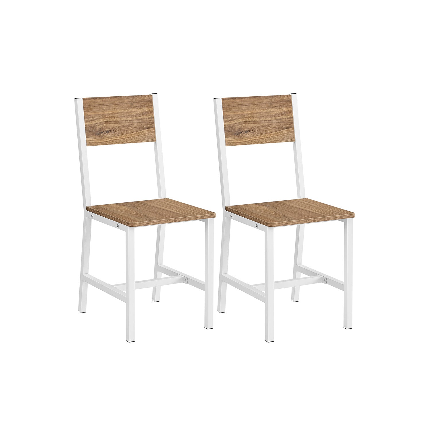 Matsalstolar - Uppsättning av 2 - Kökstolar - Metal Frame - Grå