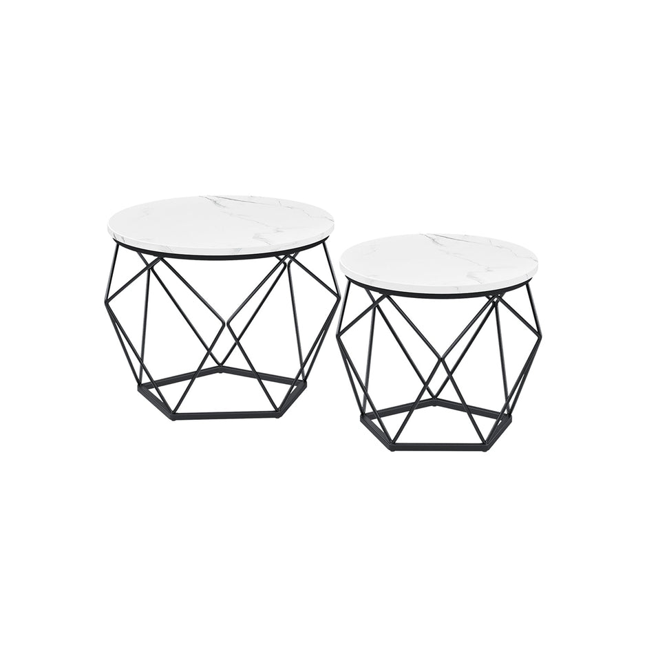 Soffbord – Set om 2 – Industriell – Vintage brun/svart