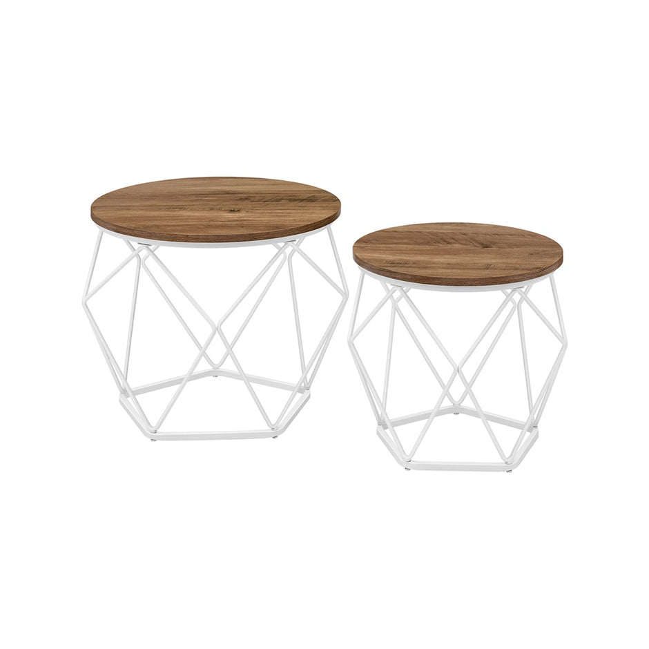 Soffbord – Set om 2 – Industriell – Vintage brun/svart