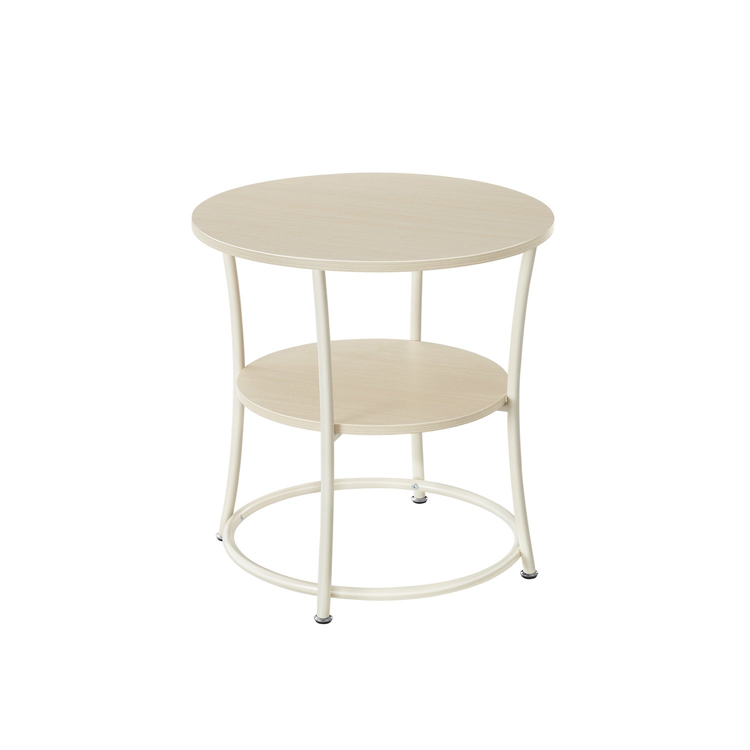 Sidobord med 2 hyllor och stålram