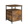 Sängbord – 2 lådor – Industriell design – Brun/Svart