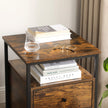 Sängbord – 2 lådor – Industriell design – Brun/Svart