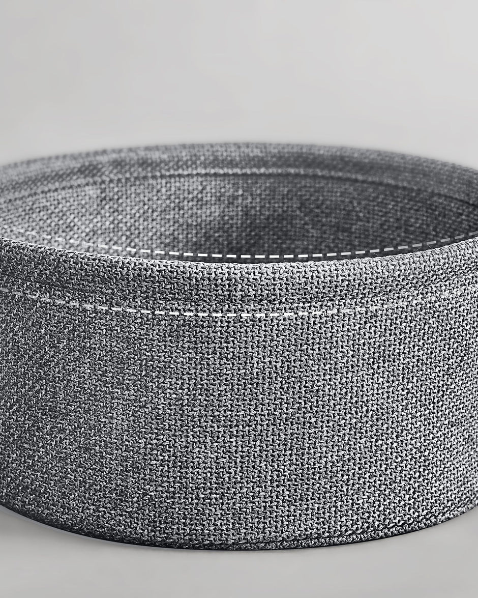 Ronde Bijzettafel – Met Stoffen Opbergmand – Ø 45 cm – Duifgrijs en Leigrijs