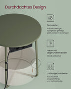 Sidobord - med laddningsstation & socket - Bosgroen & crèmwit