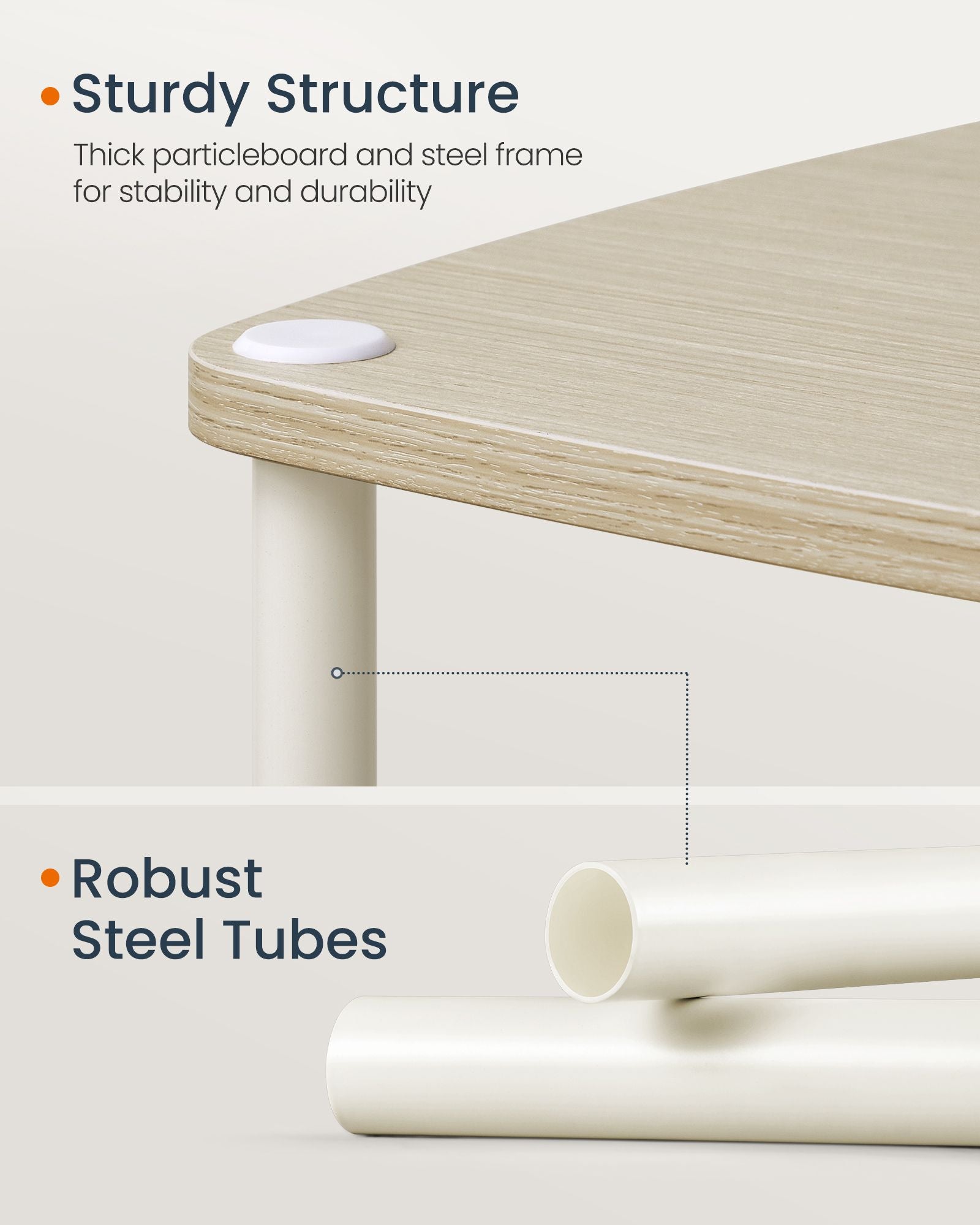 Modern sidobord - 3 förvaringsbrädor - naturlig beige