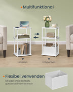 Sidobord med 3 hyllor - 30 x 34 x 58 cm, snövit