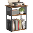 Platenspeler Standaard – 3 Niveaus – Tot 160 Platen – Vintage Bruin en Zwart