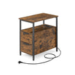 Sängbord med låda – Modern Design – Vintage Brun och Svart