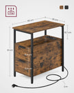 Sängbord med låda – Modern Design – Vintage Brun och Svart