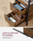 Sängbord med låda – Modern Design – Vintage Brun och Svart