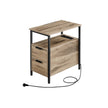 Sängbord med låda – Modern Design – Vintage Brun och Svart