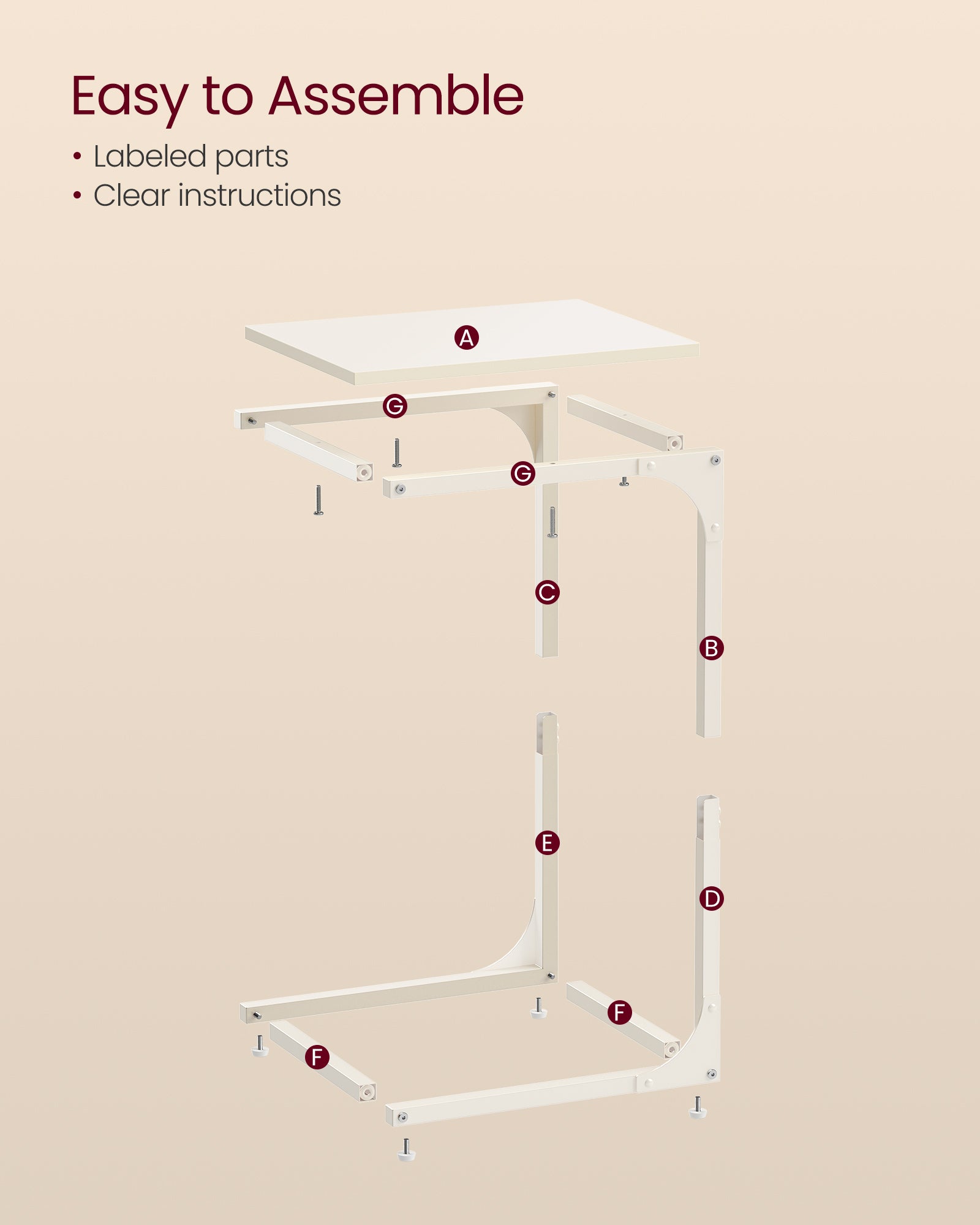 C-format sidobord med robust metallram