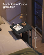 C-formad sidobord-med 2 sockets-ebony svart