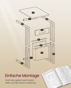 C-formad sidobord-med 2 sockets-ebony svart