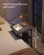 C-formad sidobord-med 2 sockets-ebony svart