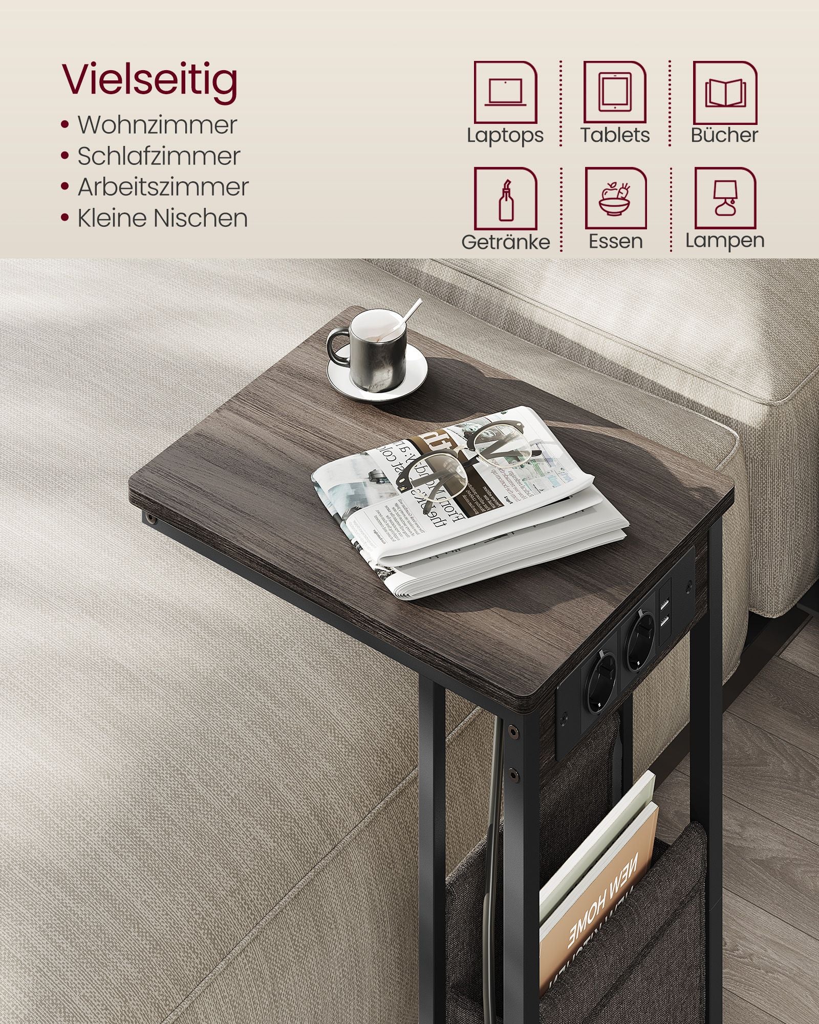 C-formad sidobord-med 2 sockets-asbruin