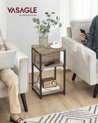 Sidobord med socket-hazelnut brun-svart