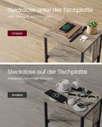 Sidobord med socket-hazelnut brun-svart