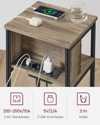 Sidobord med socket-hazelnut brun-svart