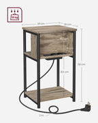 Sidobord med socket-hazelnut brun-svart