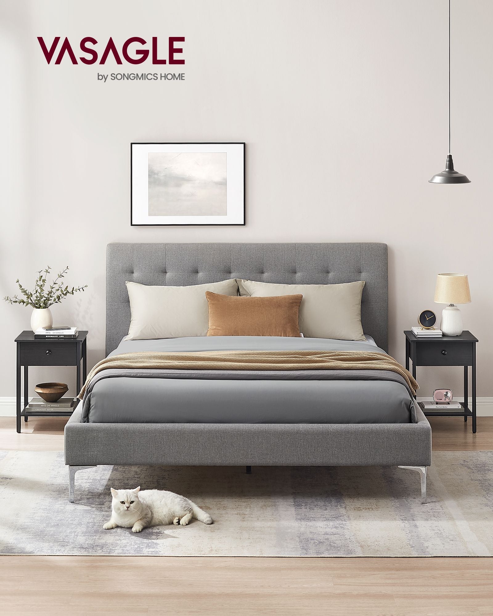 Nachtkastje - Set van 2 - Met Lade en Plank - Industrieel Design - Ebbenzwart