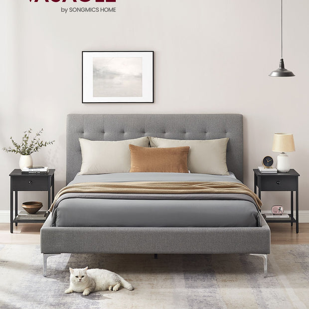 Nachtkastje - Set van 2 - Met Lade en Plank - Industrieel Design - Ebbenzwart
