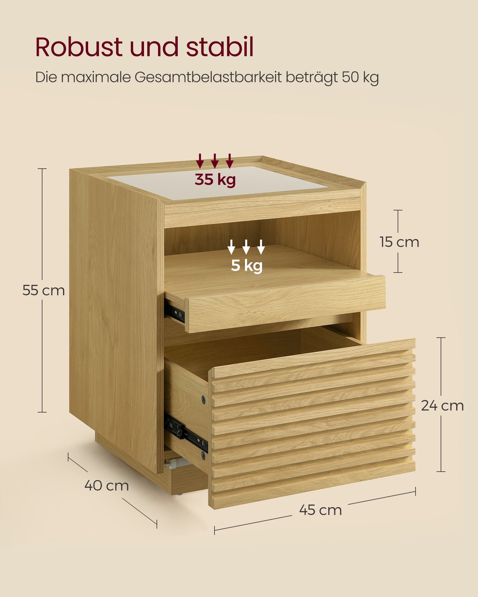 Sängkläder med LED-belysning och utdragbart bräde
