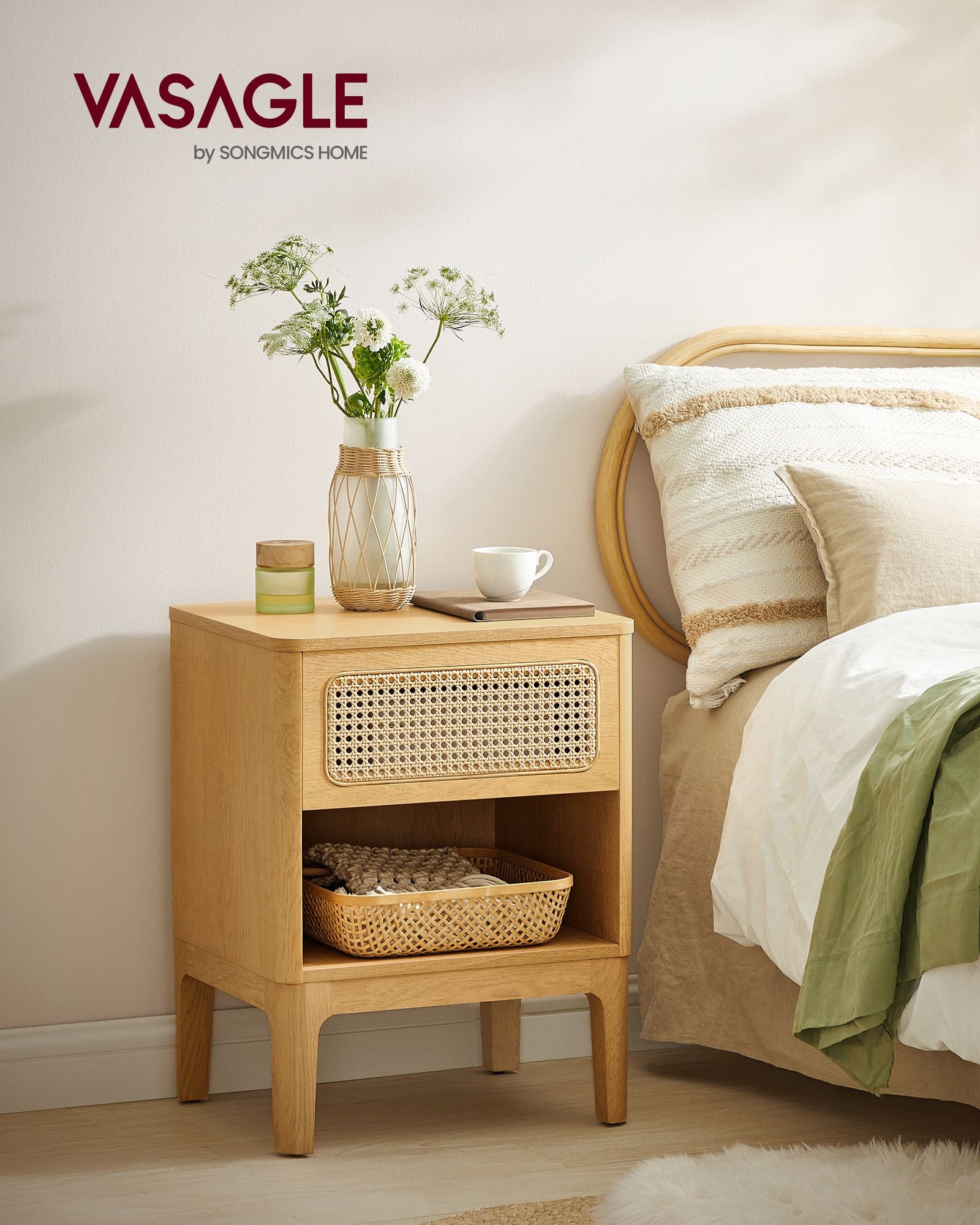 Bedside Table - Modern - Med låda och öppet fack