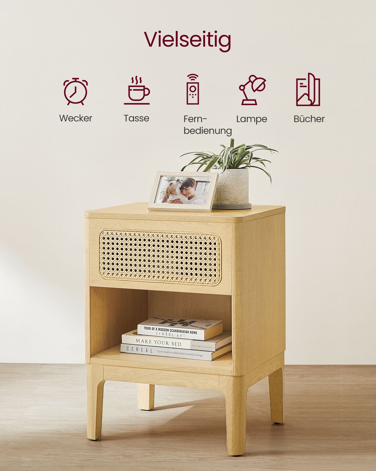 Bedside Table - Modern - Med låda och öppet fack
