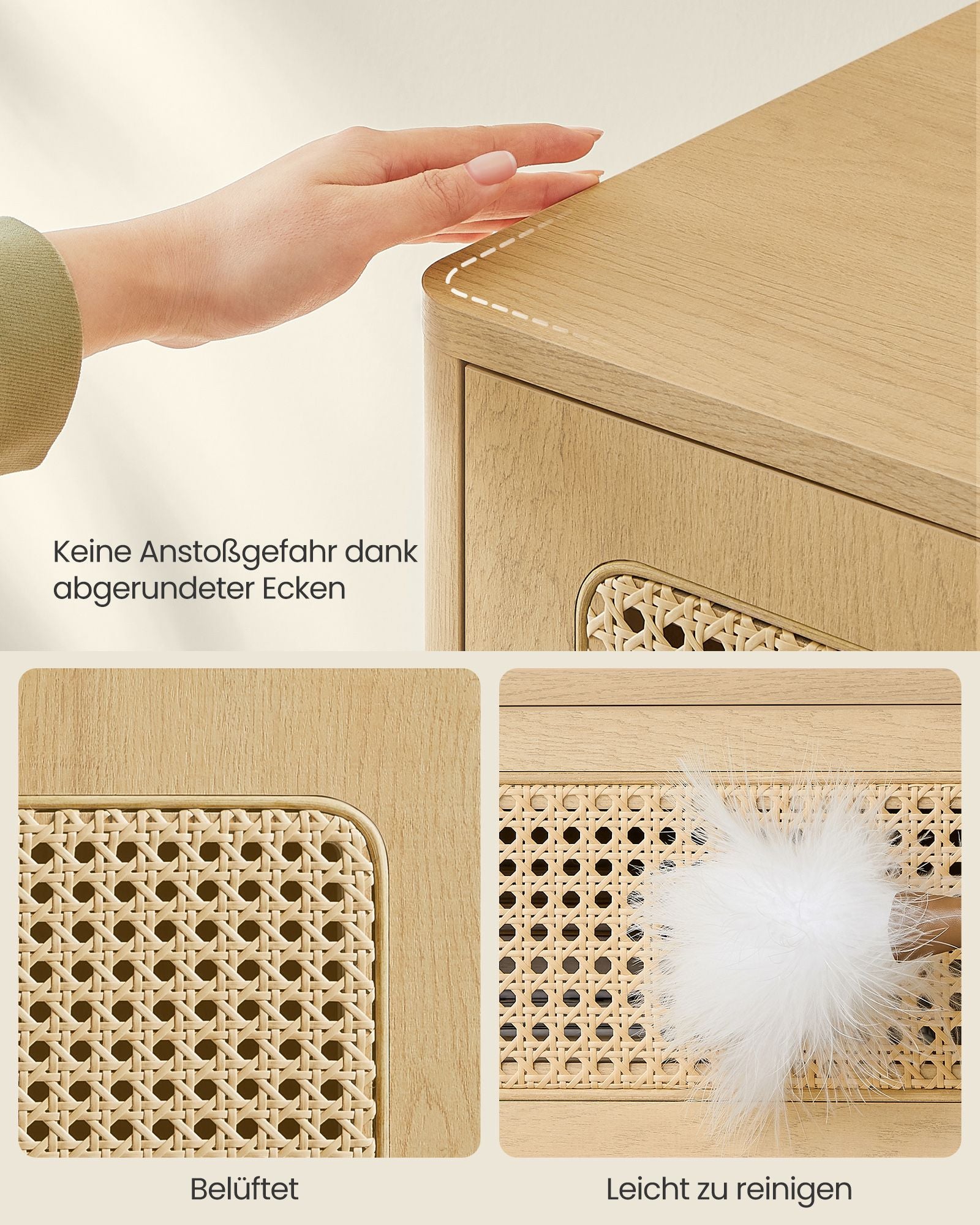 Bedside Table - Modern - Med låda och öppet fack
