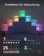 Sängbord med LED -belysning modern wolkwit