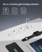 Sängbord med LED -belysning modern wolkwit